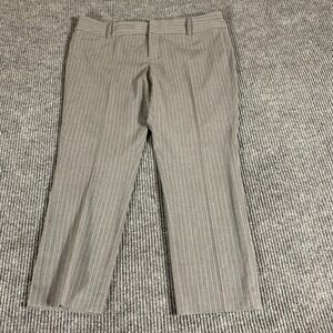 Eddie Bauer Pants Womens 14 Gray Striped Straight Dress Formal Office High 38x25